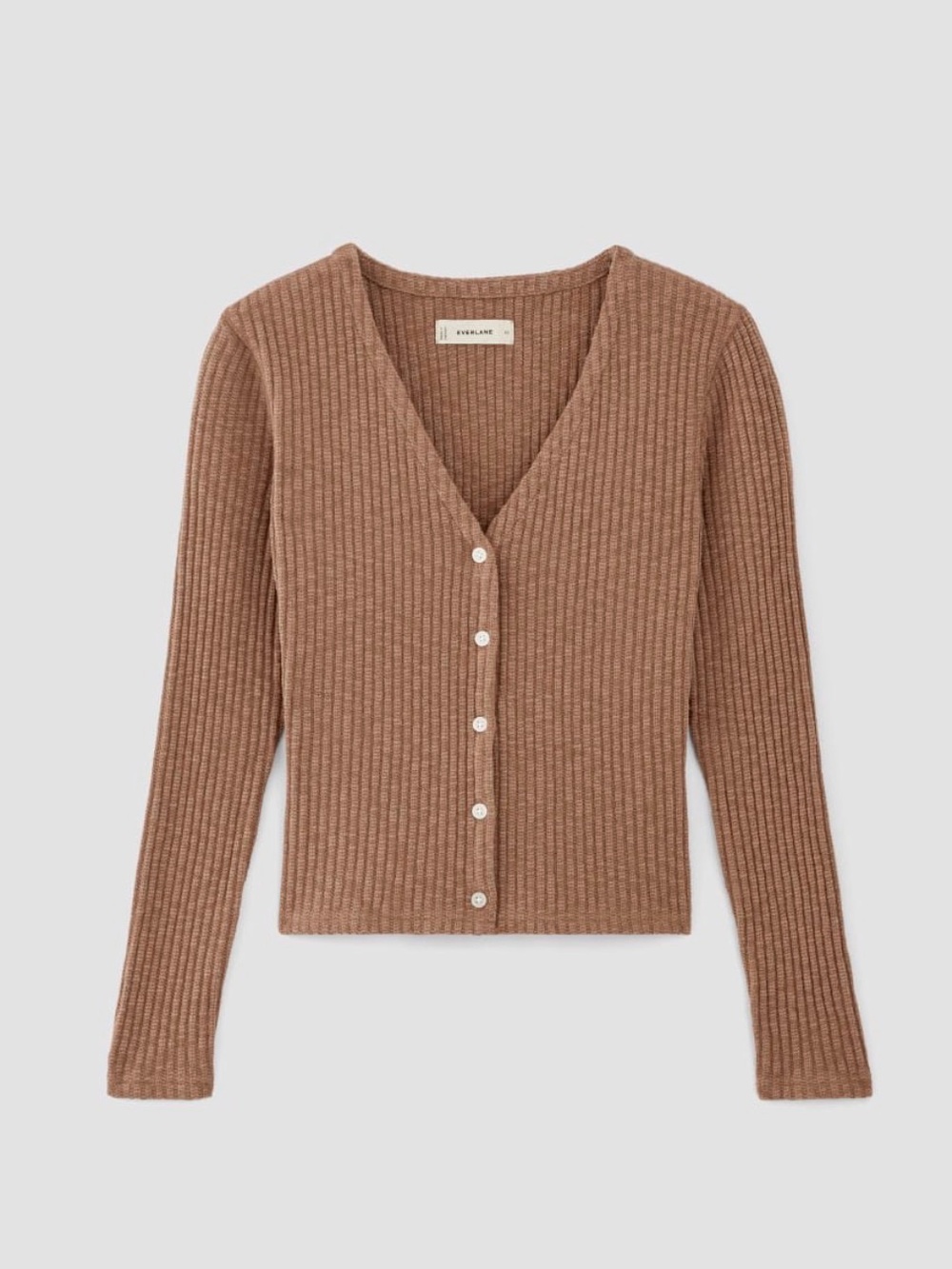 Everlane Brown Cozy Rib Cardigan